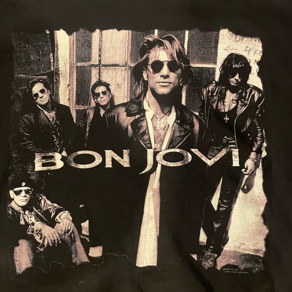 Vintage 90S Bon Jovi Keep The Faith Tour Single Stitch Band Tour Tee - Picture 2 of 5